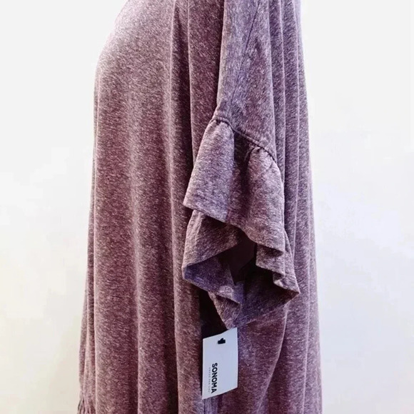 NWT SONOMA Women Short Sleeve Pull Over Elastic Waist Purple Shirt Top Size 4X - Picture 9 of 11